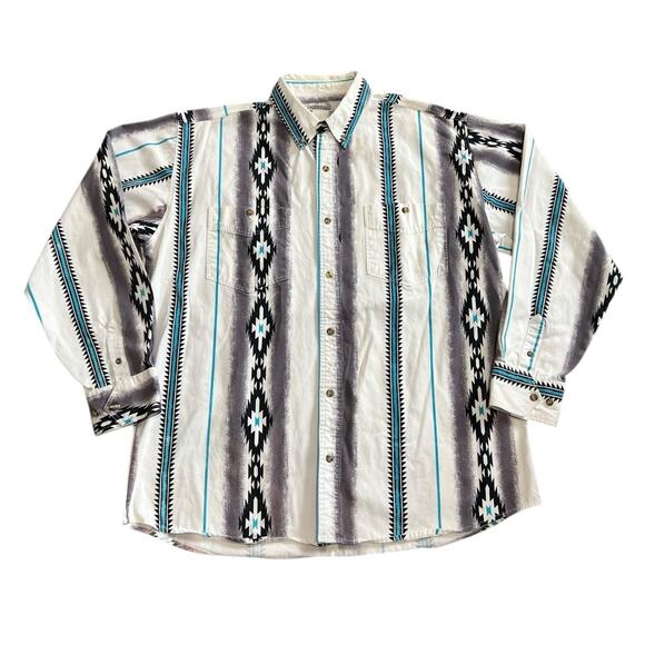 Vintage 90s EXPRESS RIDERS Shirt Rodeo Cowboy Western Southwestern Men's XL - Picture 1 of 6